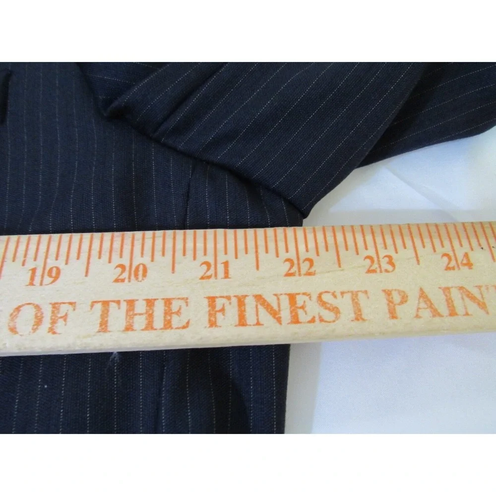 Hickey Freeman Collection Blue Pinstriped 3 Button Suit Jacket All Wool Size 41R